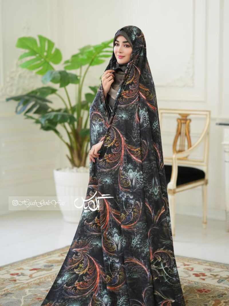 چادر رنگی سیلک ژاکارد کد 1360 - تصویر 1