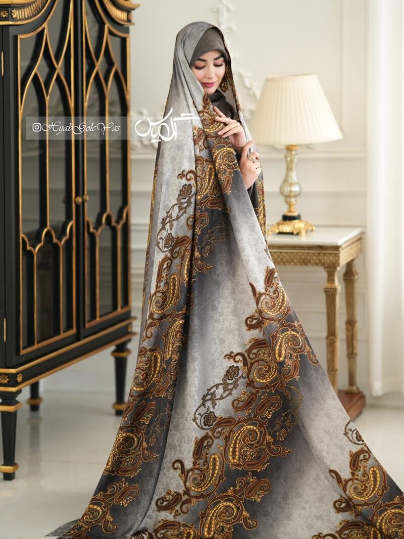 چادر رنگی سیلک ژاکارد کد 1364 - تصویر 1