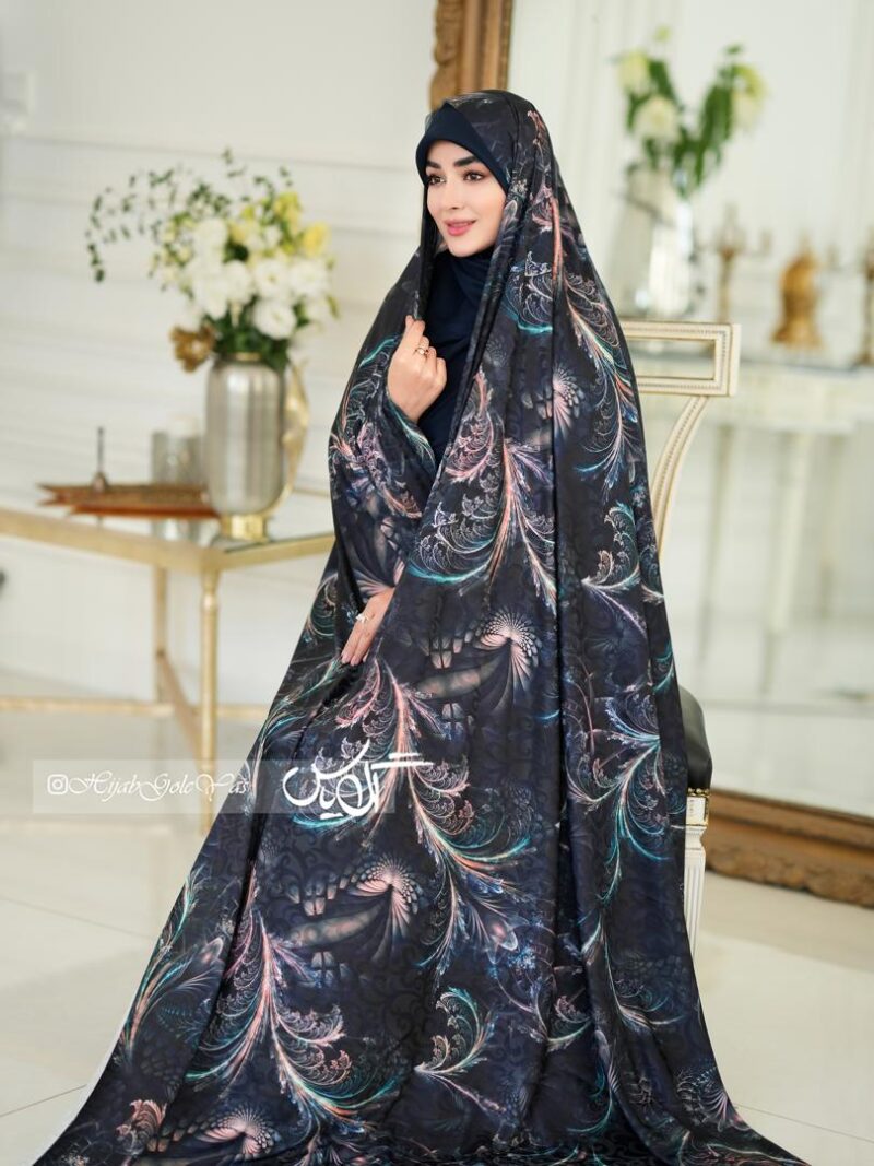 چادر رنگی سیلک ژاکارد کد 1374 - تصویر 1