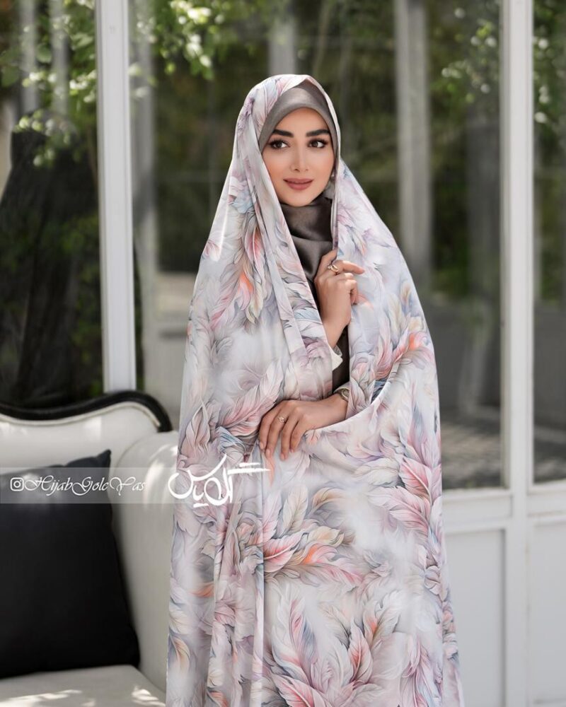 چادر رنگی سیلک اندونزی کد 1410 - تصویر 1