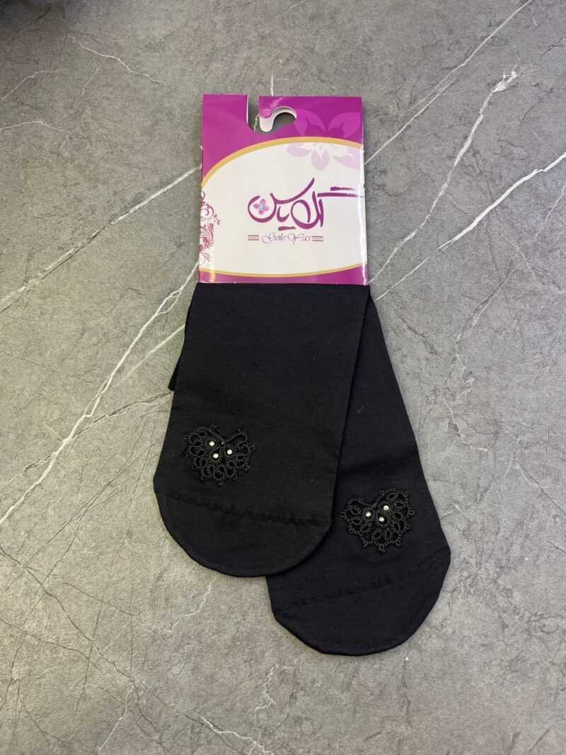 جوراب مشکی توربافی کد 1451 - تصویر 1