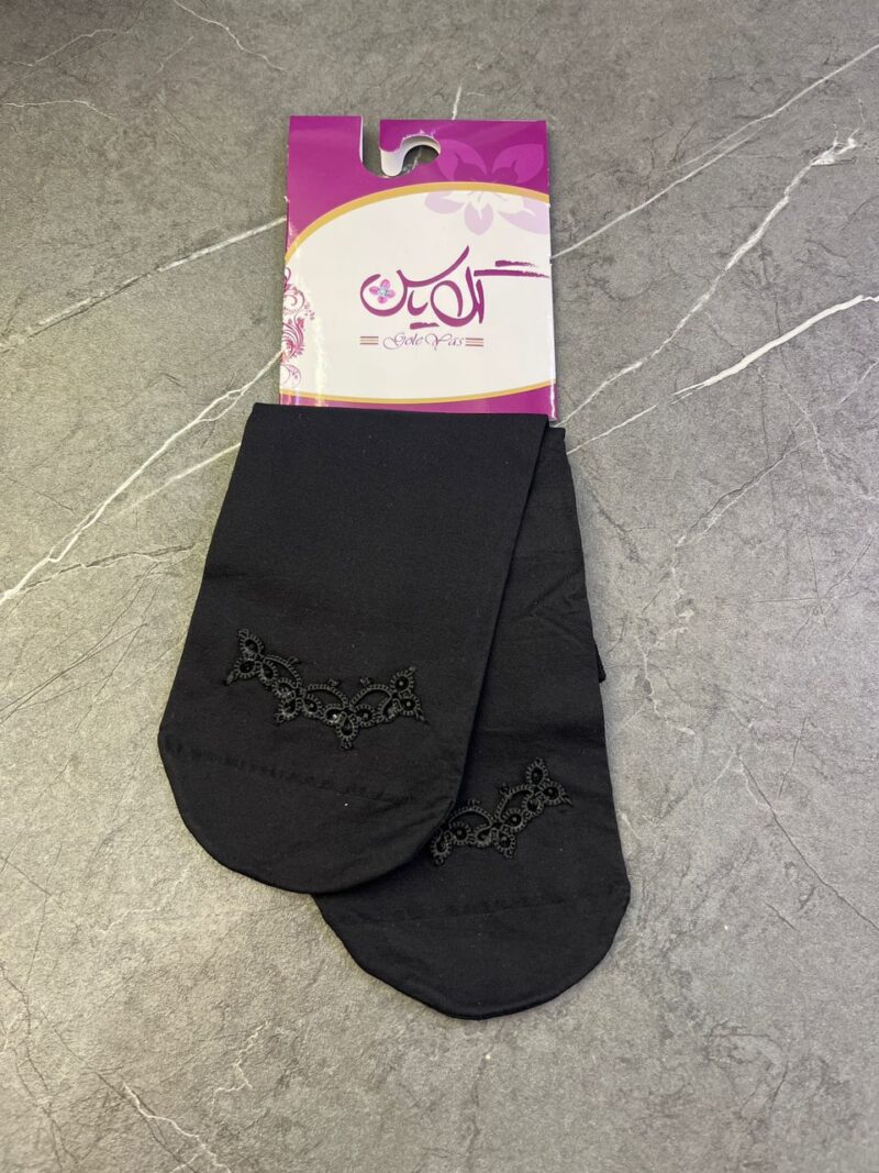 جوراب مشکی توربافی کد 1454 - تصویر 1