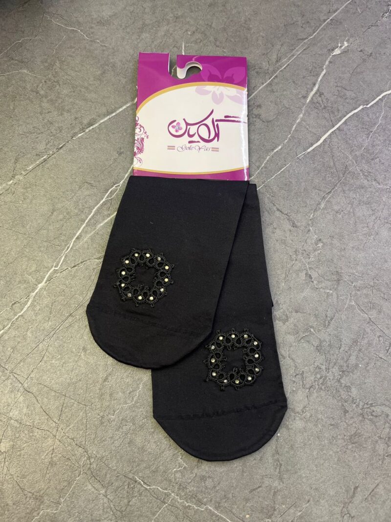 جوراب مشکی توربافی کد 1456 - تصویر 1