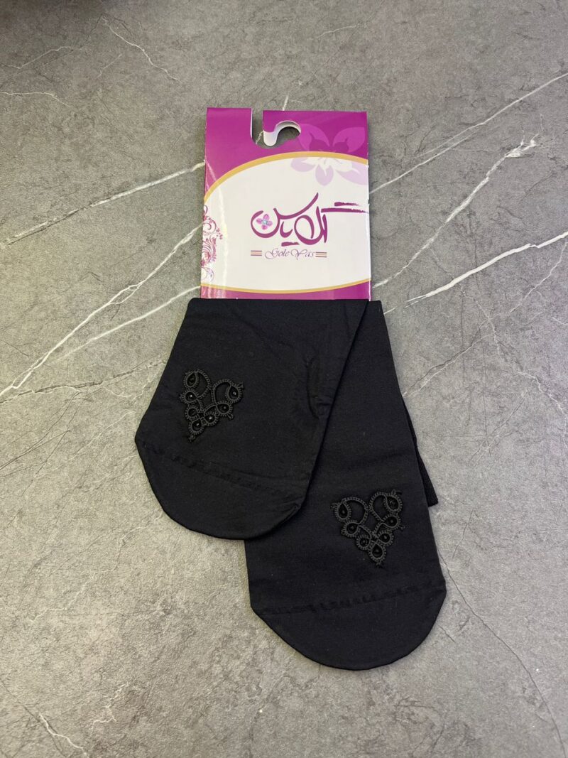 1460 جوراب مشکی توربافی کد 1460 - تصویر 1