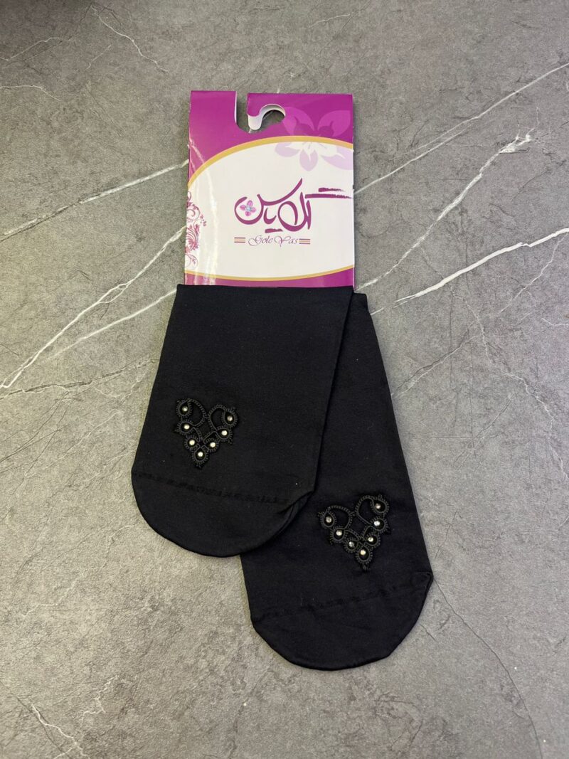 1461 جوراب مشکی توربافی کد 1461 - تصویر 1