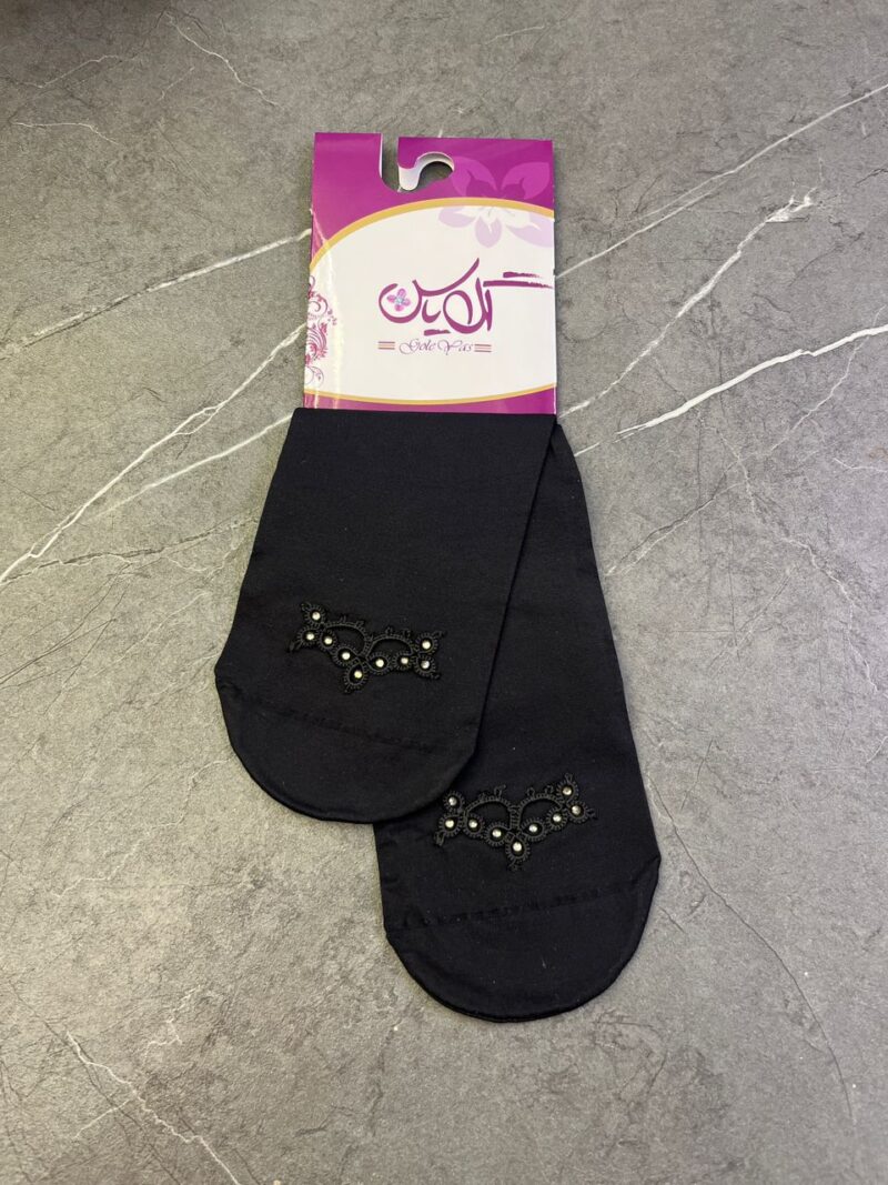 جوراب مشکی توربافی کد 1462 - تصویر 1