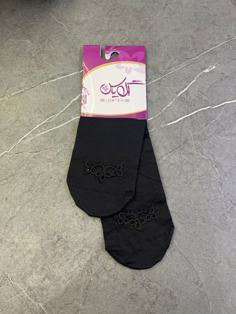 جوراب مشکی توربافی کد 1463 - تصویر 1