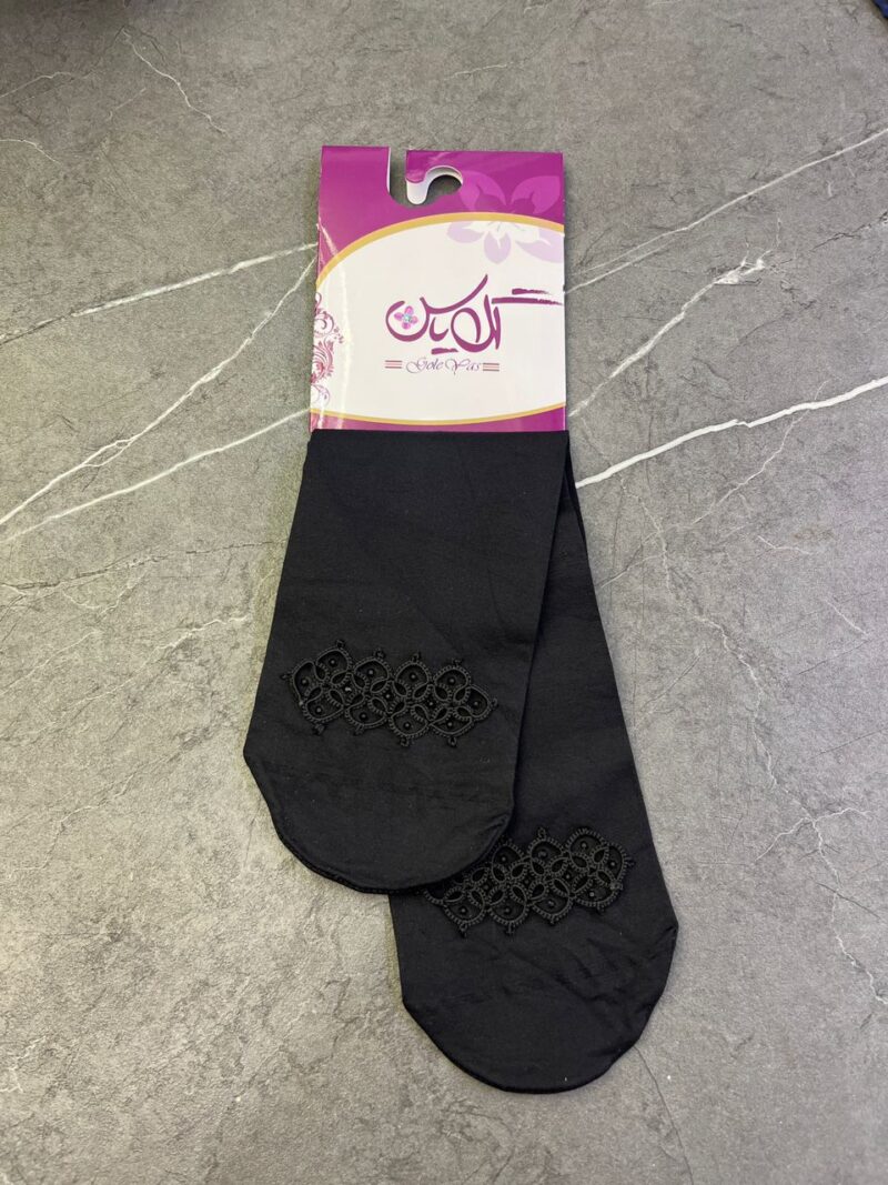 جوراب مشکی توربافی کد 1466 - تصویر 1