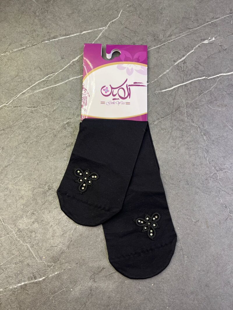 1469 جوراب مشکی توربافی کد 1469 - تصویر 1