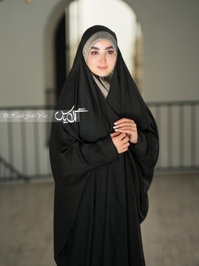 چادر مشکی بحرینی شطرنجی کد 1748 - Image 2