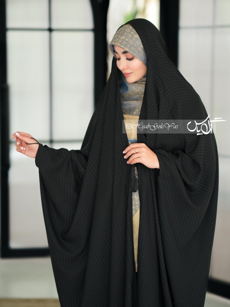 چادر مشکی عربی شطرنجی کد ۱746 - Image 2
