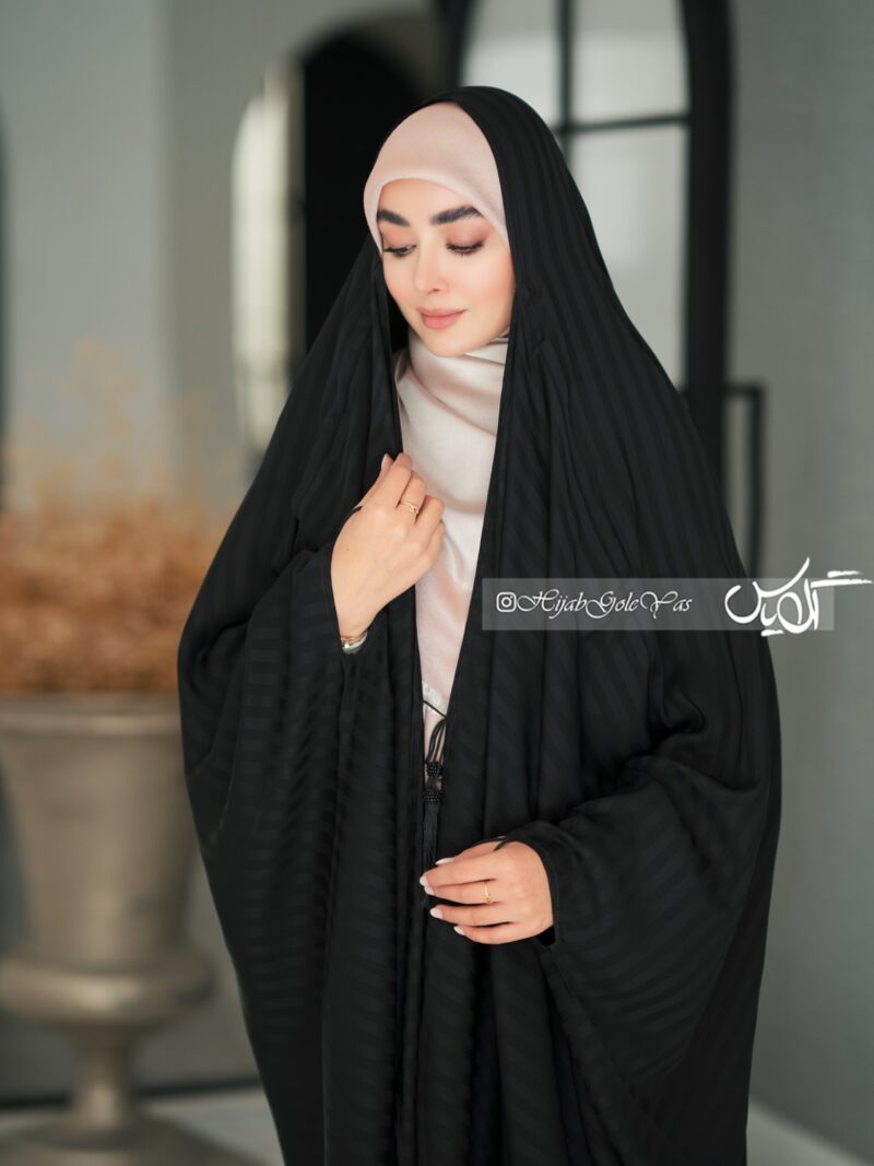 چادر مشکی عربی لاینی کد ۱744 - Image 2