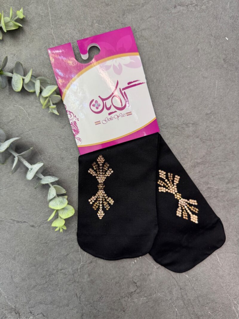 جوراب مشکی نگین دار کد 3033 - Image 1