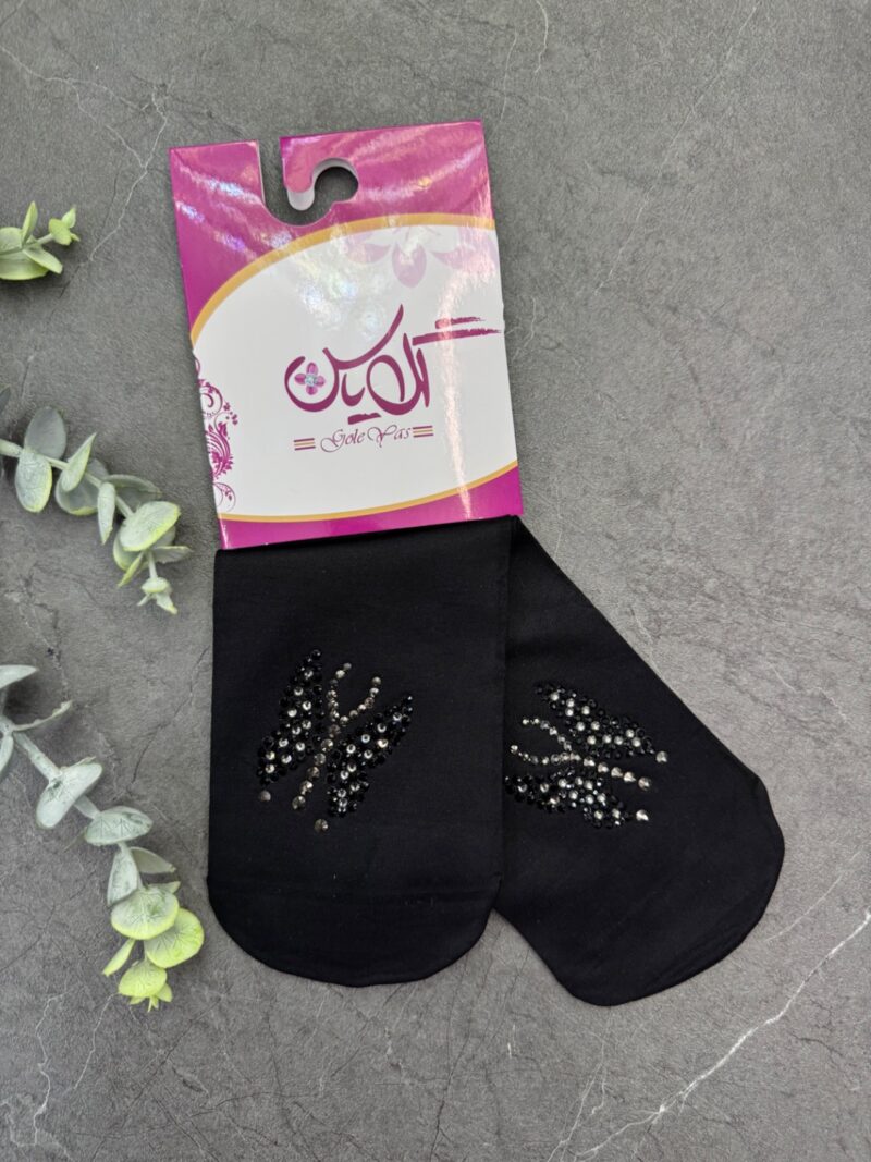 جوراب مشکی نگین دار کد 3040 - Image 1