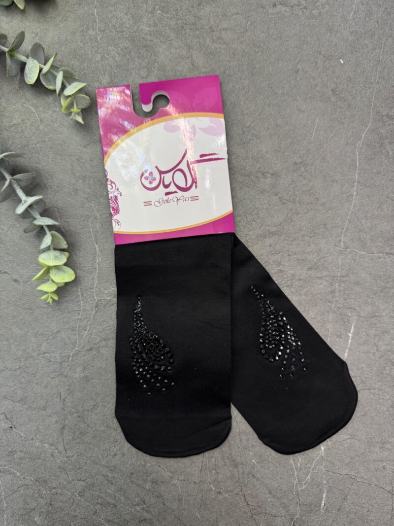 جوراب مشکی نگین دار کد 3044 - Image 1