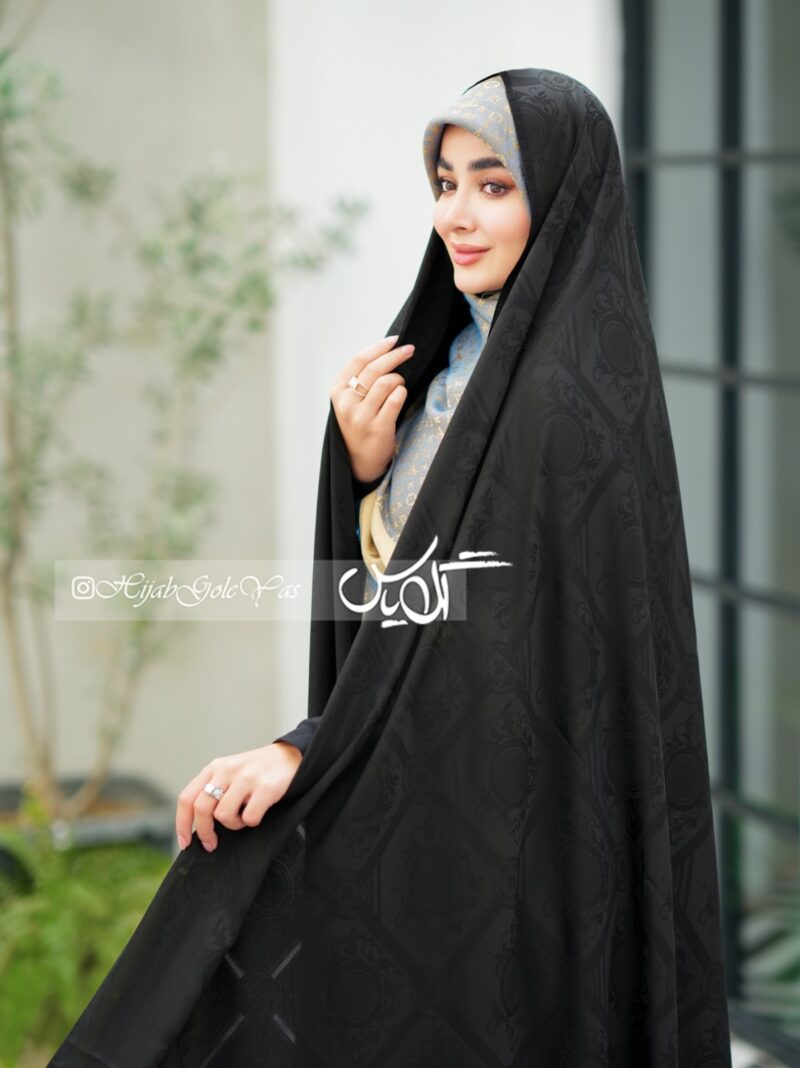چادر مشکی طرح دار ایرانی کد 5052 - Image 1