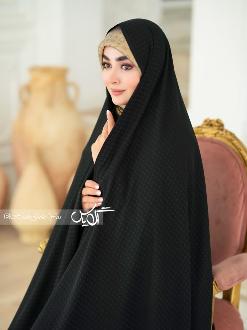 چادر مشکی طرح دار کره ای کد 5054 - Image 1