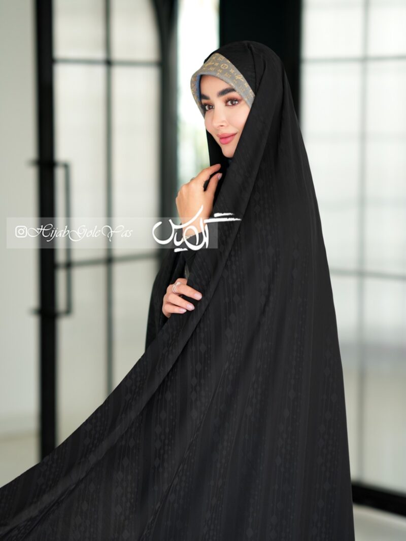 چادر مشکی طرح دار کره ای کد 5055 - Image 1