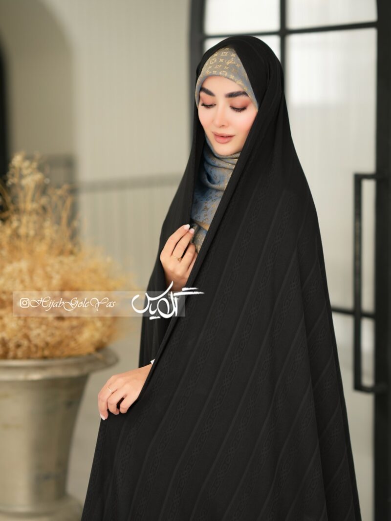 چادر مشکی طرح دار کره ای کد 5057 - Image 1
