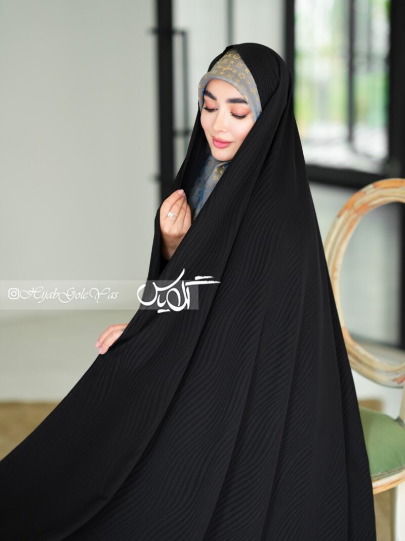 چادر مشکی طرح دار کره ای کد 5058 - Image 1