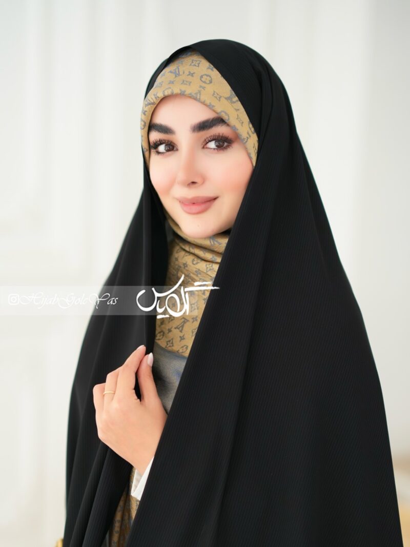 چادر مشکی طرح دار کره ای کد 5064 - Image 1