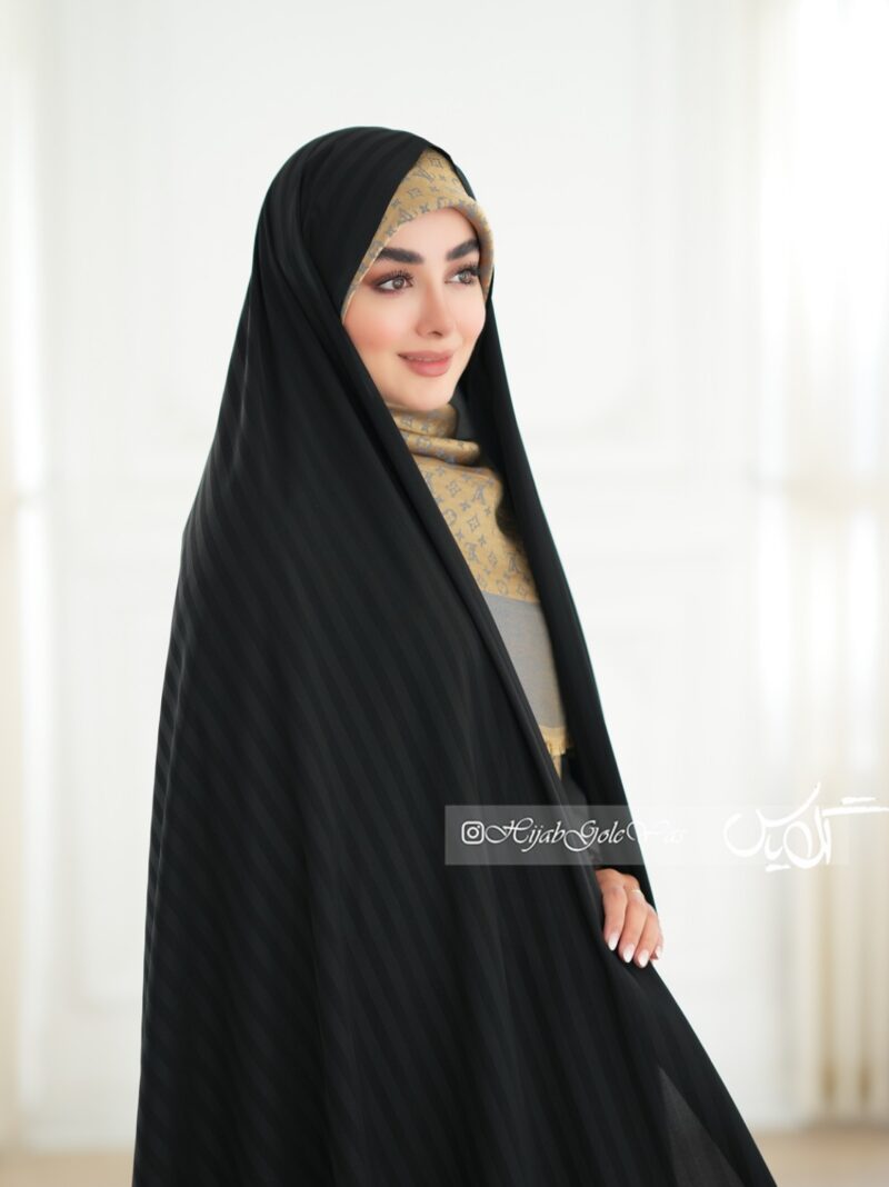 چادر مشکی طرح دار کره ای کد 5065 - Image 1
