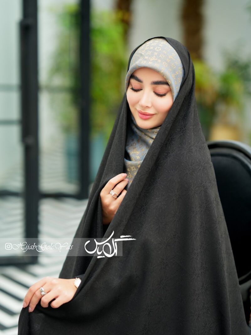 چادر مشکی طرح دار کره ای کد 5073 - Image 1