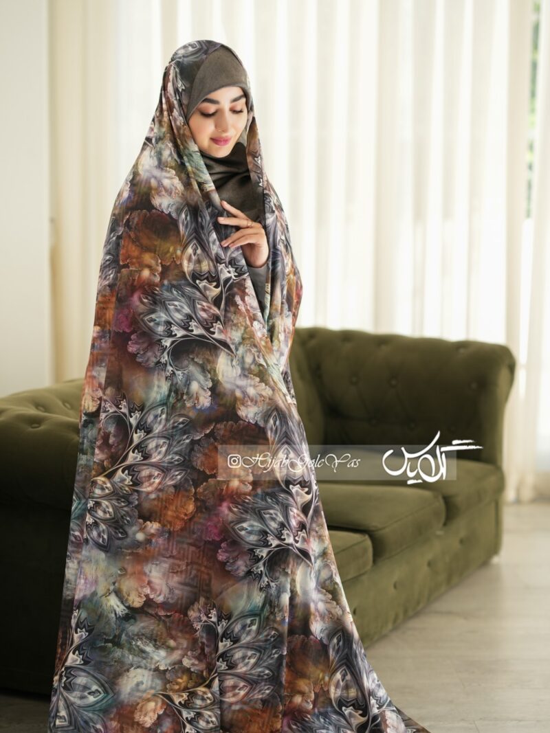 چادر رنگی سیلک ژاکارد کد 5141 - Image 1