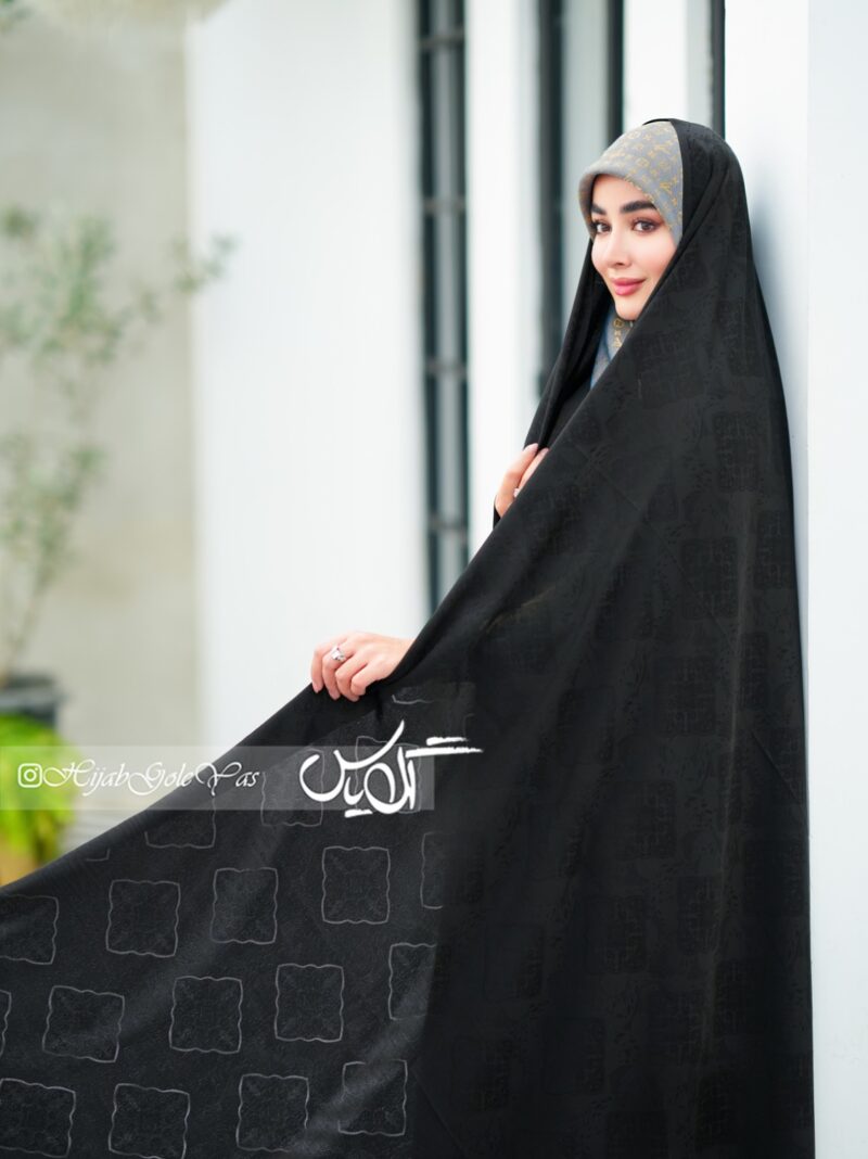 چادر مشکی طرح دار ایرانی کد 5196 - Image 1