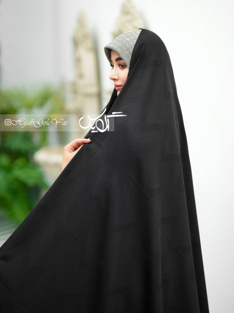 چادر مشکی طرح دار کره ای کد 5200 - Image 1