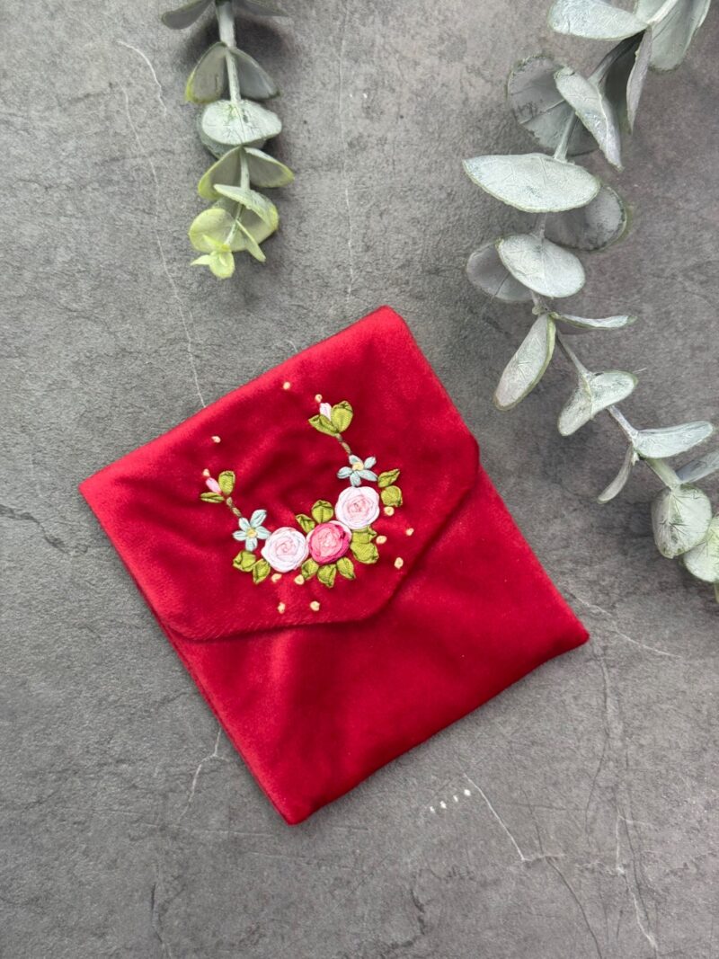 جانماز جیبی روبان دوزی سه گل کد 5451 - Image 1