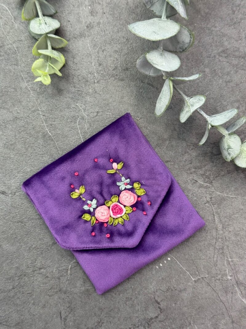 جانماز جیبی روبان دوزی سه گل کد 5452 - Image 1