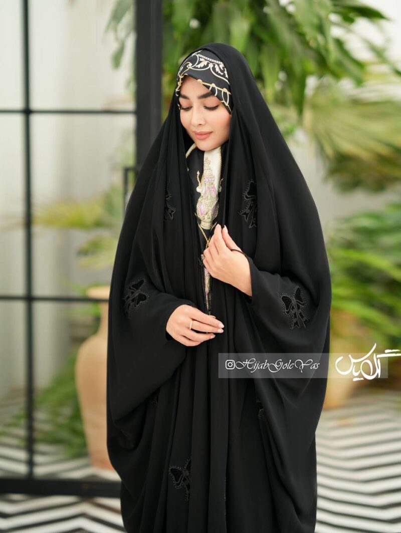 5874 چادر مشکی عربی دخترانه پاپیون پخش کد 5874 - Image 1