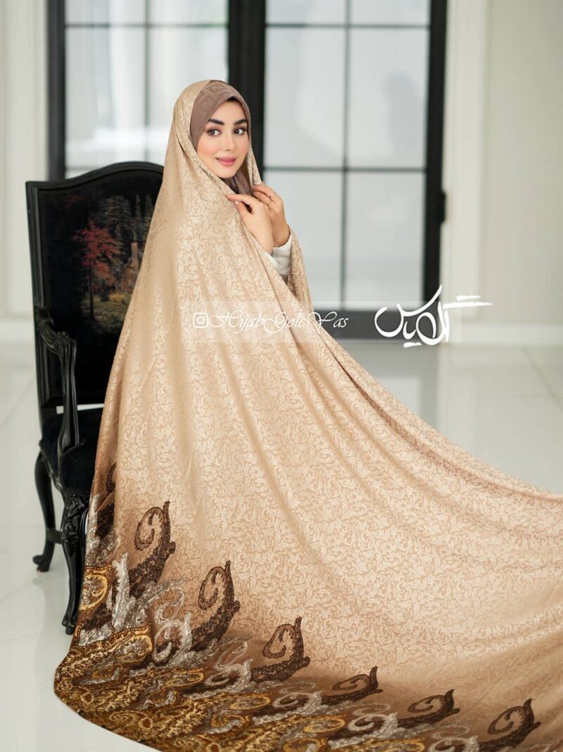 چادر رنگی سیلک ژاکارد کد 6022 - Image 1