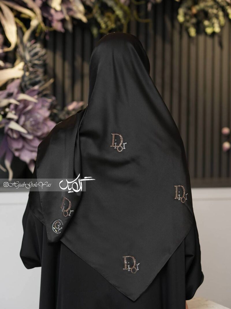 روسری مشکی نگین دار کد 6101 - Image 2