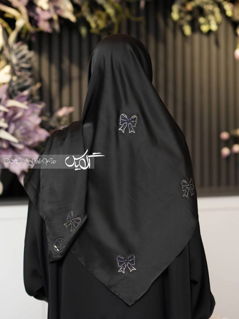 روسری مشکی نگین دار کد 6102 - Image 2