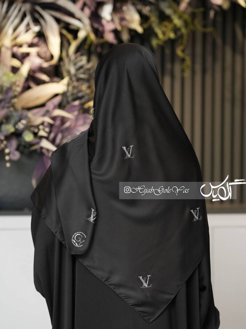 روسری مشکی نگین دار کد 6103 - Image 2