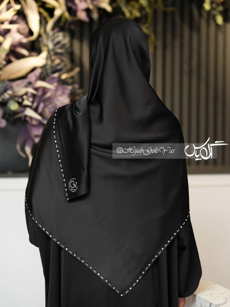 روسری مشکی نگین دار کد 6104 - Image 2