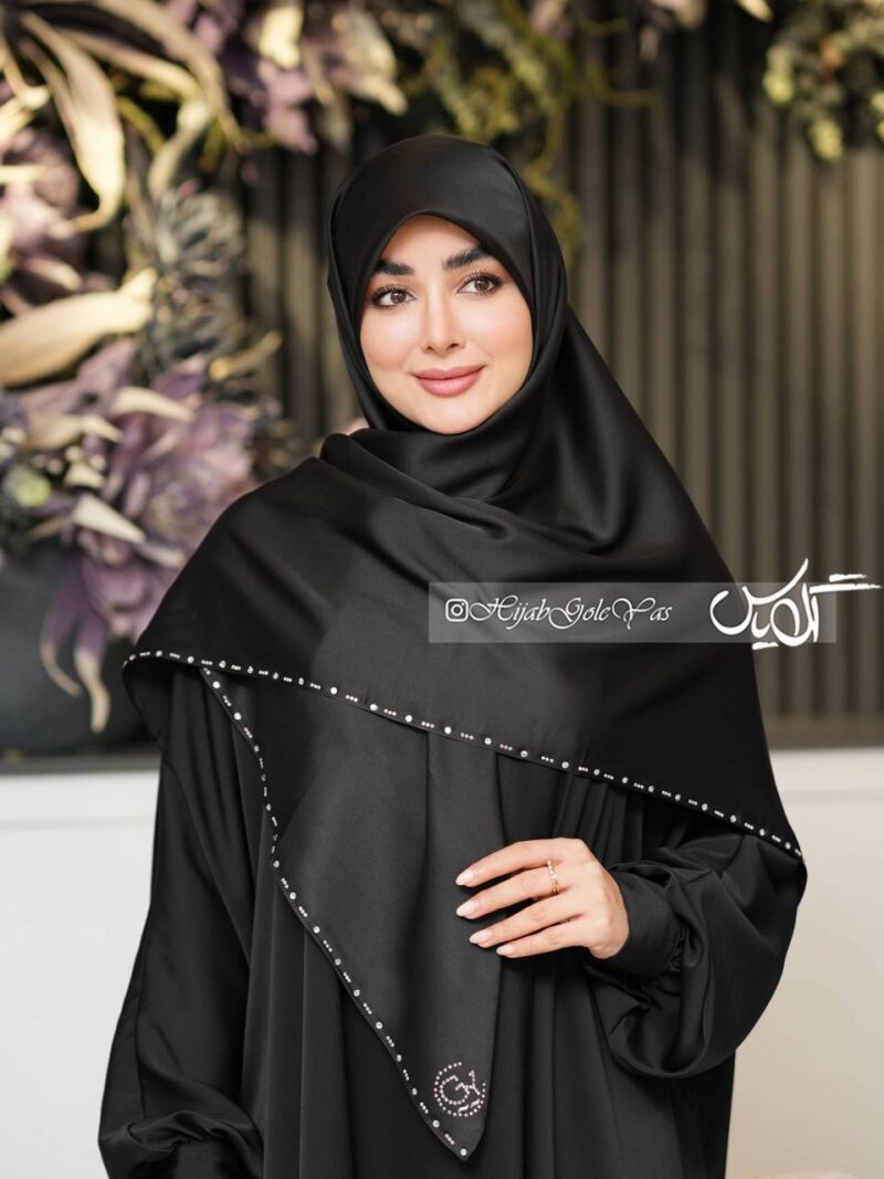 روسری مشکی نگین دار کد 6104 - Image 1