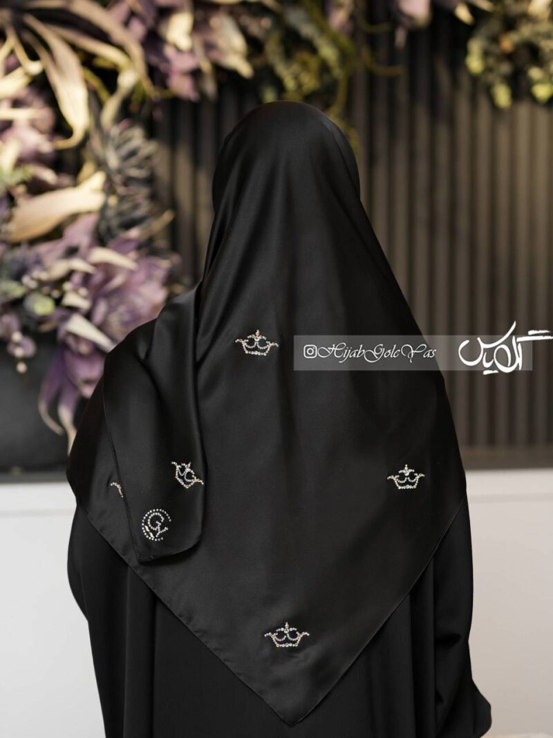 روسری مشکی نگین دار کد 6105 - Image 2