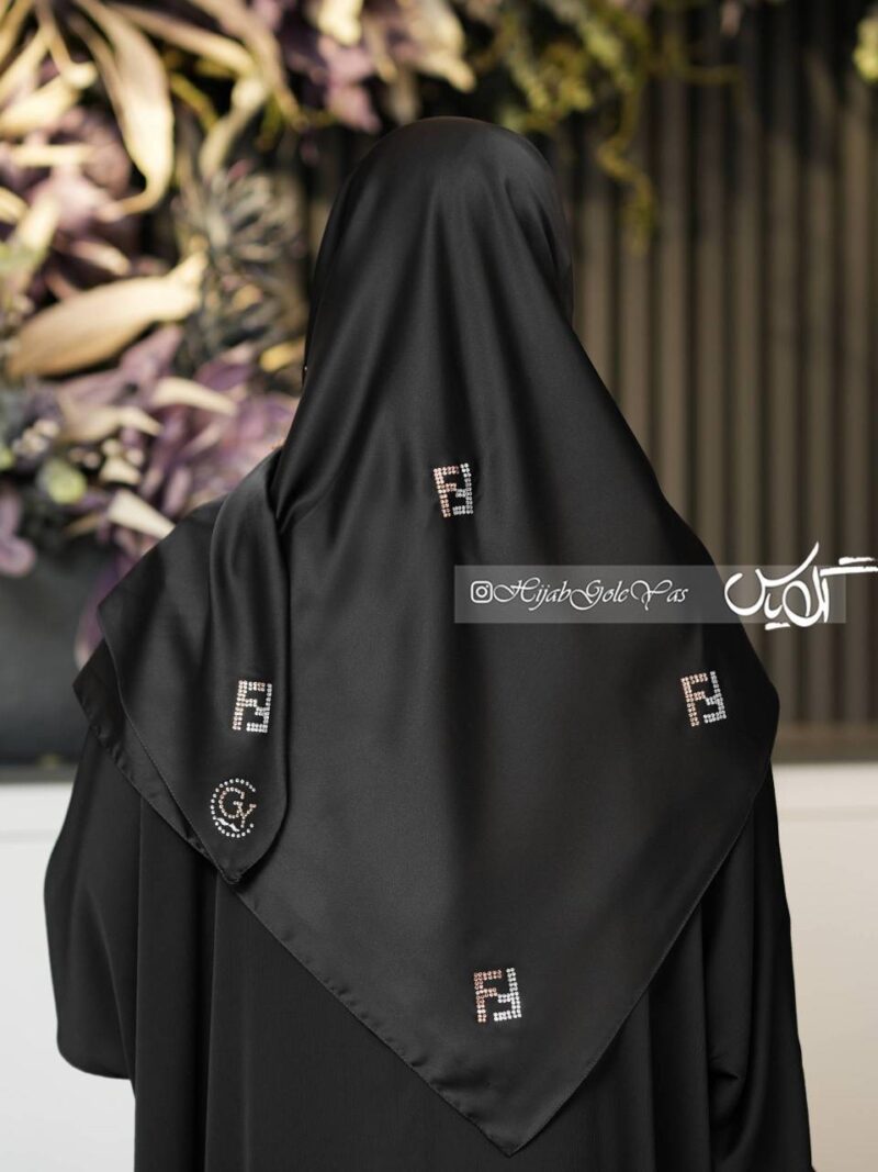 روسری مشکی نگین دار کد 6106 - Image 2