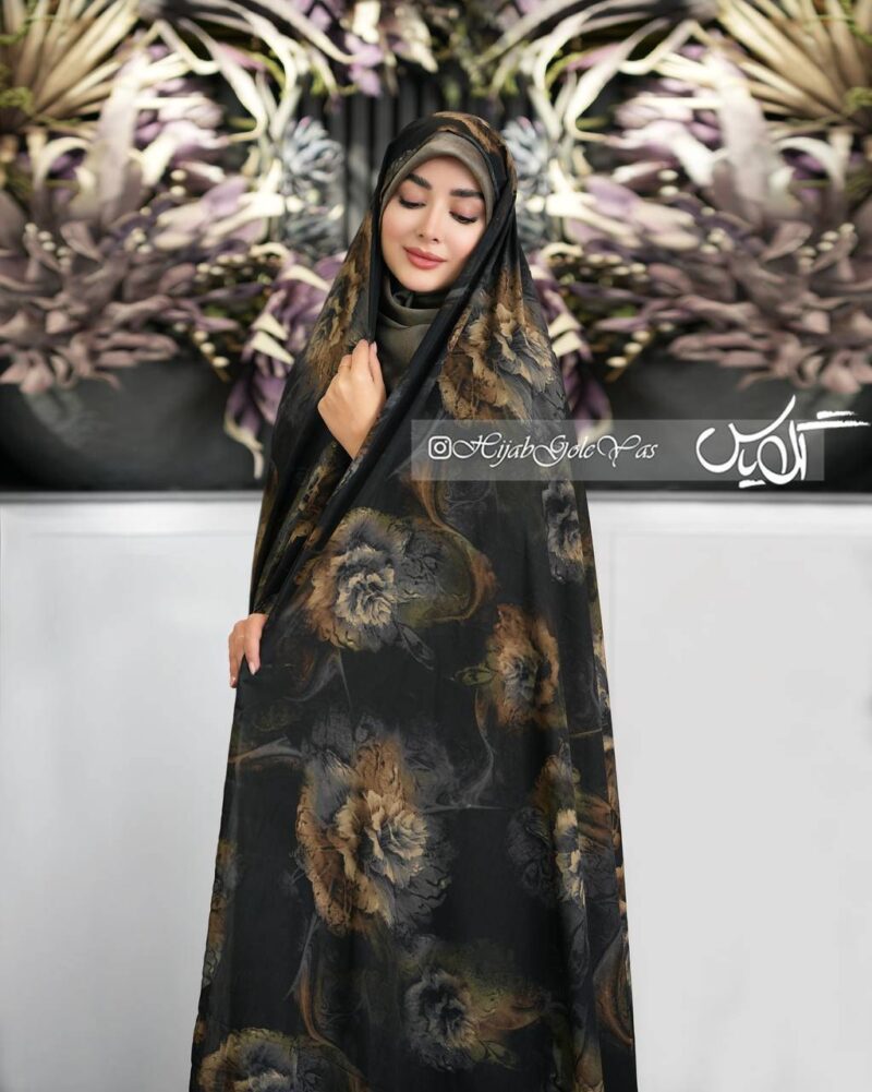 6113 چادر رنگی کرپ نخ کد 6113 - Image 1