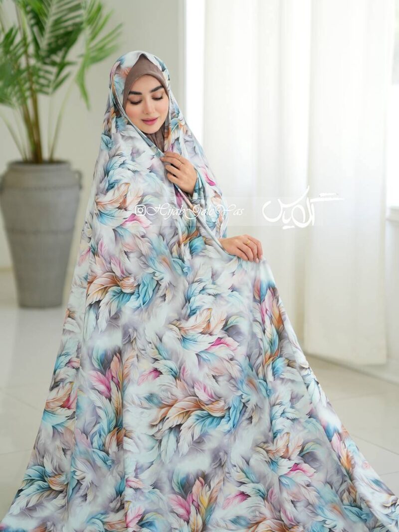 6115 چادر رنگی سیلک ژاکارد ساتیانا کد 6115 - Image 1