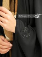 چادر مشکی عربی دخترانه پاپیون پخش نگين دار کد 6167 - Image 2